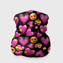 Бандана-труба Эмодзи сердечки, цвет: 3D-принт