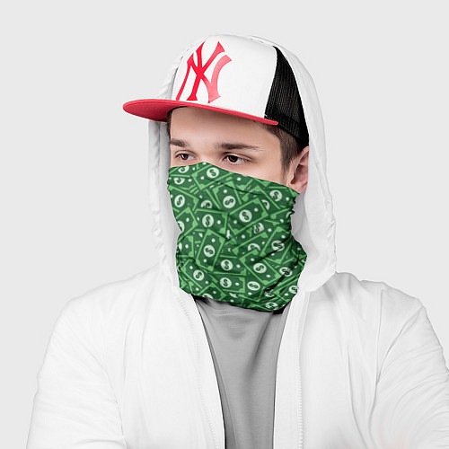 Бандана Зелёные Банкноты / 3D-принт – фото 2