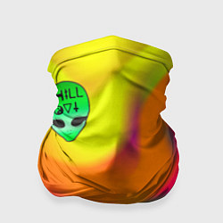Бандана-труба Chill out зеленый человечек, цвет: 3D-принт