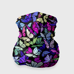 Бандана-труба Витражные бабочки, цвет: 3D-принт