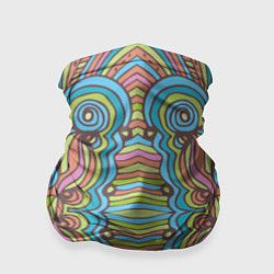 Бандана-труба Абстрактный разноцветный узор Линии, волны, полосы, цвет: 3D-принт