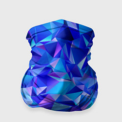 Бандана-труба СИНЕ-ГОЛУБЫЕ полигональные кристаллы, цвет: 3D-принт