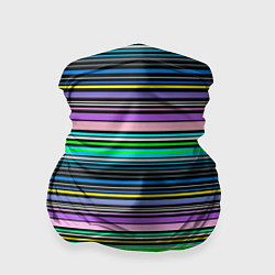 Бандана-труба Яркие неоновые тонкие полосы, цвет: 3D-принт
