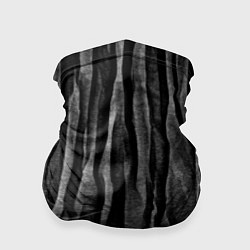 Бандана-труба Полосы чорные серые роизвольные random black strip, цвет: 3D-принт
