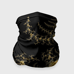 Бандана-труба Черный с золотым фрактал мини Абстракция, цвет: 3D-принт