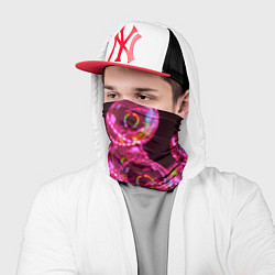 Бандана-труба Неоновые сюрреалистичные пузыри - Розовый, цвет: 3D-принт — фото 2