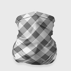 Бандана-труба Бело-серый клетчатый узор tartan, цвет: 3D-принт