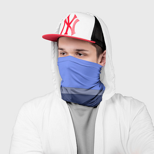 Бандана Серая полоса на синем / 3D-принт – фото 2