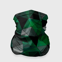 Бандана-труба Зеленый, серый и черный геометрический, цвет: 3D-принт