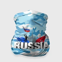 Бандана-труба Russia: синий камфуляж, цвет: 3D-принт