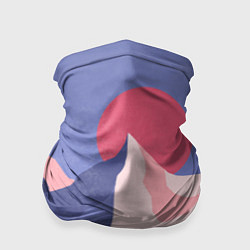 Бандана-труба Пейзаж гор и леса в стиле ретро, цвет: 3D-принт
