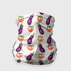 Бандана-труба Баклажаны и персики паттерн, цвет: 3D-принт
