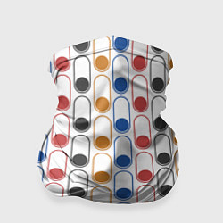 Бандана-труба Узор из разноцветных суперэллипсов прямоугольников, цвет: 3D-принт