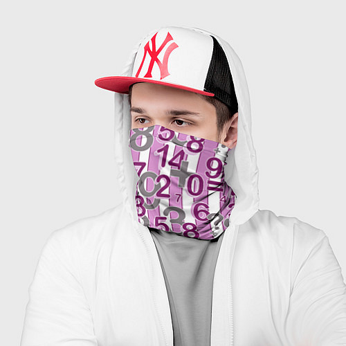 Бандана Бело-розовый узор Арифметика / 3D-принт – фото 2