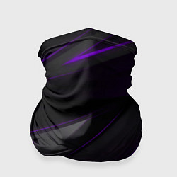 Бандана-труба Черно-фиолетовая геометрическая абстракция, цвет: 3D-принт