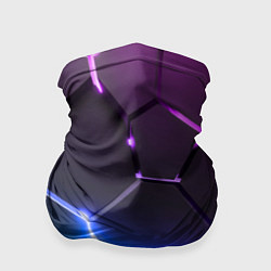 Бандана Фиолетовый градиент - неоновые геометрические плит