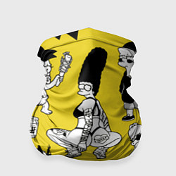 Бандана-труба Весёлая компашка мультфильма Симпсоны - полный рас, цвет: 3D-принт