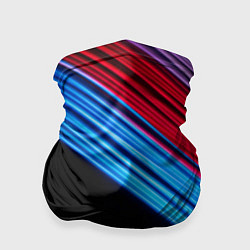 Бандана-труба Красные и голубые абстрактные линии, цвет: 3D-принт