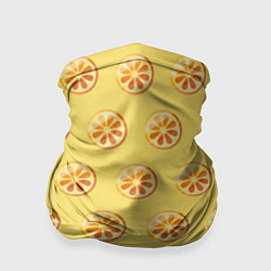 Бандана-труба Апельсин Паттерн - Желтая версия, цвет: 3D-принт