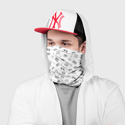 Бандана 90s pattern on white / 3D-принт – фото 2