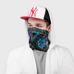 Бандана-труба Сине - черная гранжевая абстракция, цвет: 3D-принт — фото 2