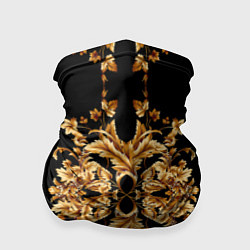 Бандана-труба Золотая гжель модные цветы, цвет: 3D-принт