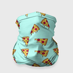 Бандана-труба Куски пиццы на голубом фоне, цвет: 3D-принт