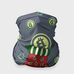 Бандана-труба Christmas funny bitcoin, цвет: 3D-принт