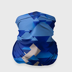 Бандана-труба Абстрактные синие тетраэдры, цвет: 3D-принт