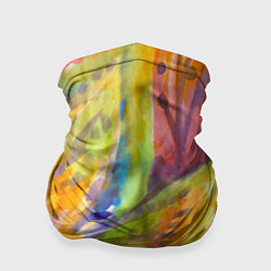 Бандана-труба Абстракция осенняя листва акварель, цвет: 3D-принт