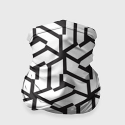 Бандана-труба Чёрно-белый бесконечный лабиринт, цвет: 3D-принт