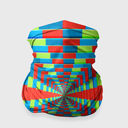Бандана-труба Разноцветный туннель - оптическая иллюзия, цвет: 3D-принт
