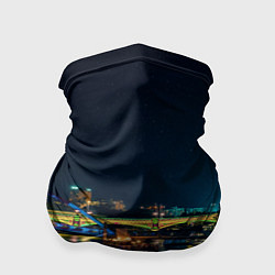 Бандана-труба Неоновый ночной город, цвет: 3D-принт