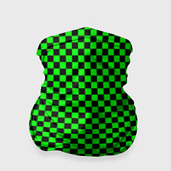Бандана-труба Зелёная шахматка - паттерн, цвет: 3D-принт