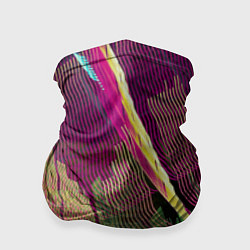 Бандана-труба Неоновые волнообразные линии, цвет: 3D-принт