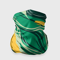 Бандана-труба Абстрактные полосы в зелёных тонах, цвет: 3D-принт