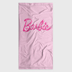 Бандана-труба Барби - логотип на клетчатом фоне, цвет: 3D-принт — фото 2
