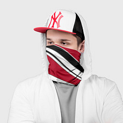 Бандана-труба Красно черная абстракция на белом спорт, цвет: 3D-принт — фото 2