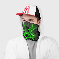 Бандана-труба Razer neon logo, цвет: 3D-принт — фото 2