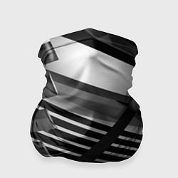 Бандана-труба Жёсткий абстрактный серый и тёмно-серый металл, цвет: 3D-принт
