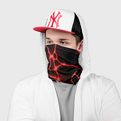 Бандана-труба Красные неоновые трещины, цвет: 3D-принт — фото 2