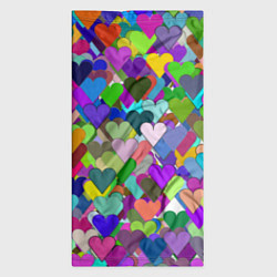 Бандана-труба Орнамент из разноцветных сердечек - валентинка, цвет: 3D-принт — фото 2