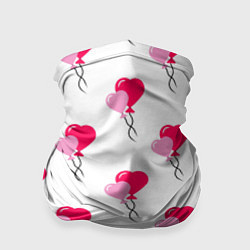 Бандана-труба Шарики-сердечки на День Влюбленных, цвет: 3D-принт