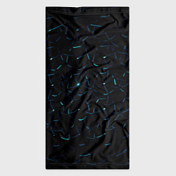 Бандана-труба Абстрактные неоновые светло-синие линии шара, цвет: 3D-принт — фото 2