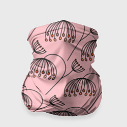 Бандана-труба Цветы в стиле бохо на пудрово-розовом фоне, цвет: 3D-принт