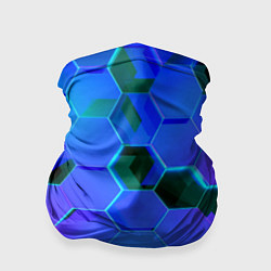 Бандана-труба Неоновые соты - модный паттерн, цвет: 3D-принт