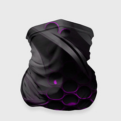 Бандана Черные объекты с фиолетовой сеткой