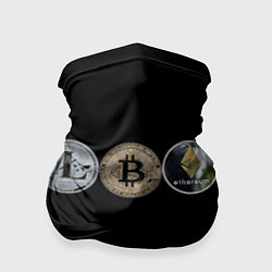 Бандана-труба Монеты криптовалюты, цвет: 3D-принт