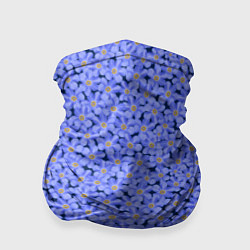 Бандана-труба Незабудки цветочный паттерн на темном фоне, цвет: 3D-принт