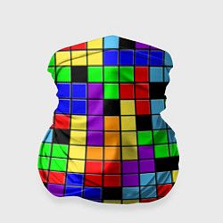 Бандана-труба Тетрис цветные блоки, цвет: 3D-принт